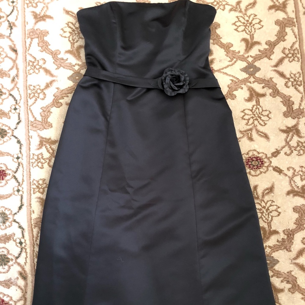 BCBG Max Azria Black strapless dress.